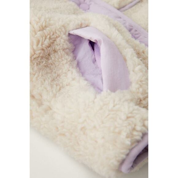 REVERSIBLE NYLON FAUX SHEARLING JACKET - Picture 3 of 3